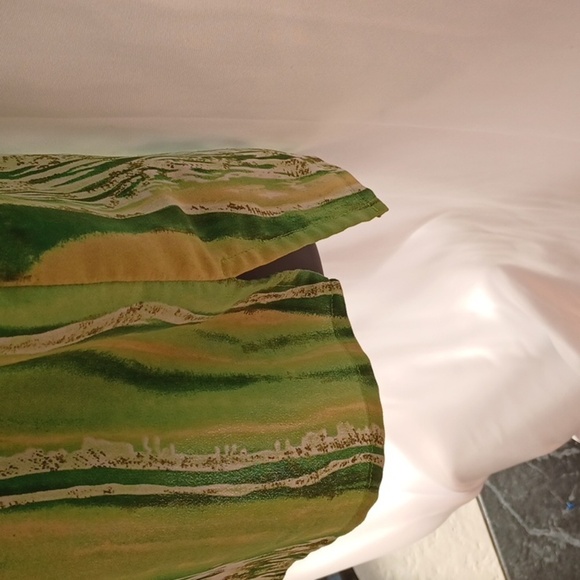 Voir Collection Vintage Animal Print Green/White Blouse L - Picture 4 of 6